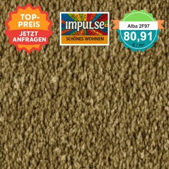 Vorwerk Alba 2F97 moos – Draufsicht Velours Teppichboden 4 m breit, 80,91 €/m²